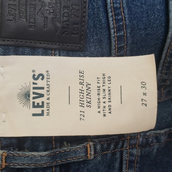 Levi's Made & Crafted 721 High Rise SKINNY West Coast Blues Jeans - Picture 8 of 9